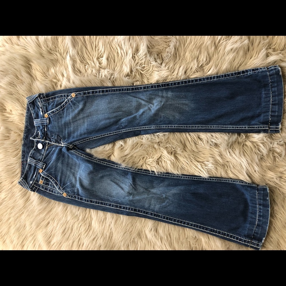 White Stitched True Religion Brand Jeans